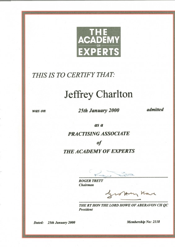 Mouldillness Mycotoxins Jeff Charlton certified from THE ACADEMY of EXPERTS